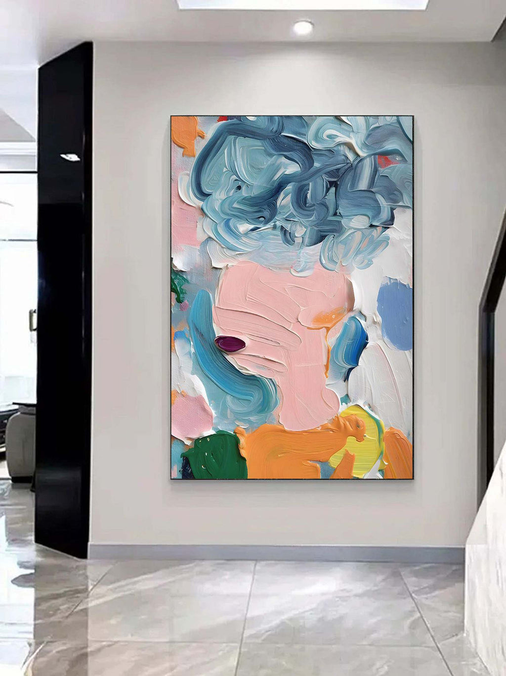 Abstract Impasto Portrait Painting