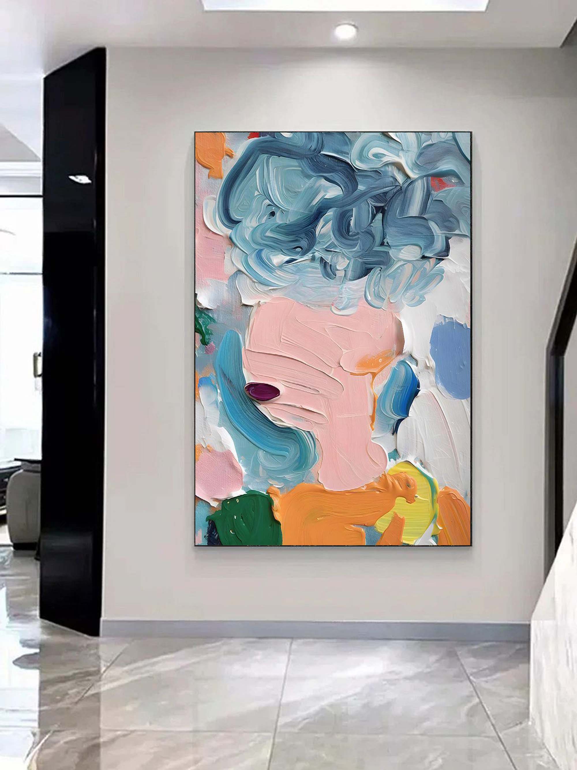 Abstract Impasto Portrait Painting