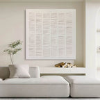 Plaster Texture Painting Neutral Grid Wall Art