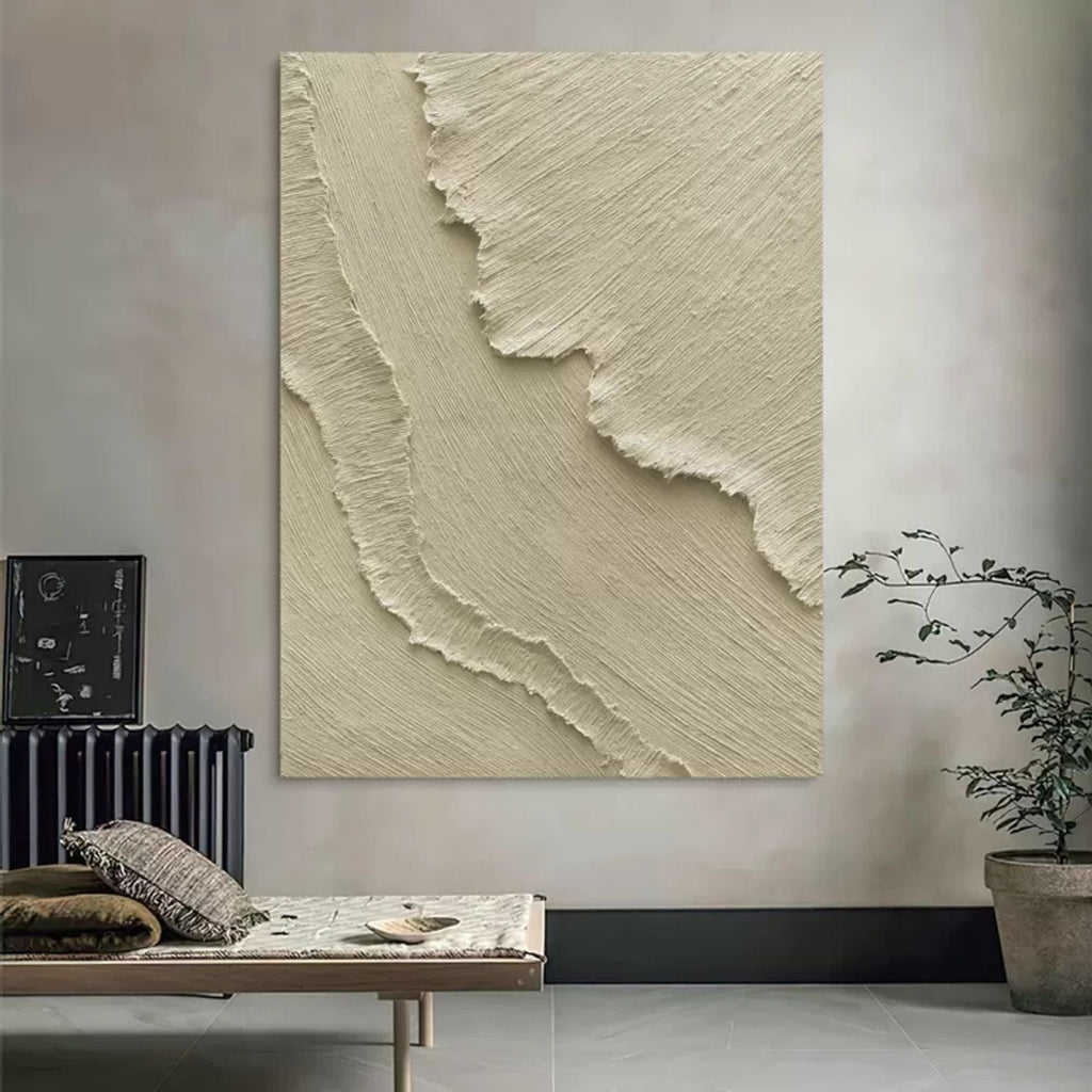 Textured Impasto Neutral Tone Abstract Painting