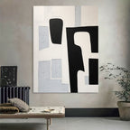 Textured Geometric Monochrome Abstract Painting
