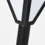 Ray Modern Metal Tapered Solar Outdoor Path Light, Black