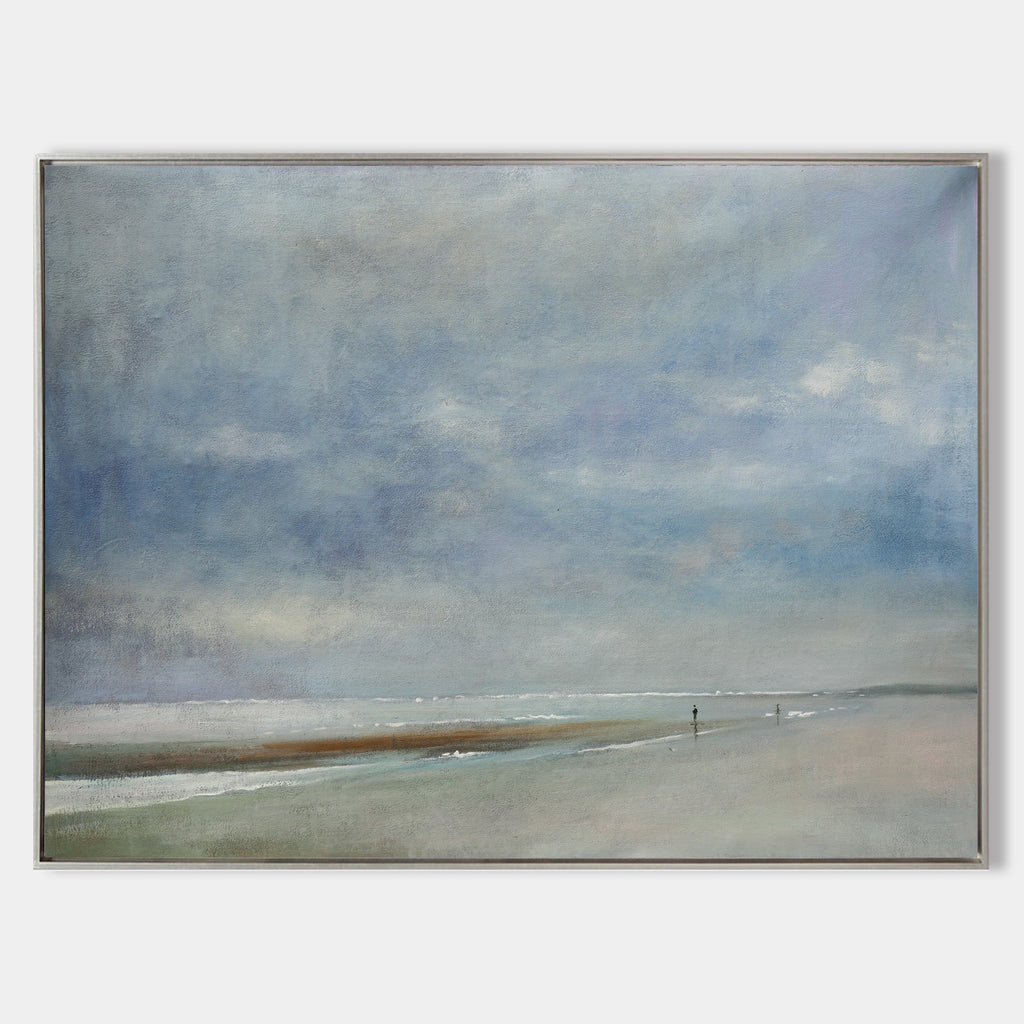 Misty Coastal Walk Abstract Painting Horizontal