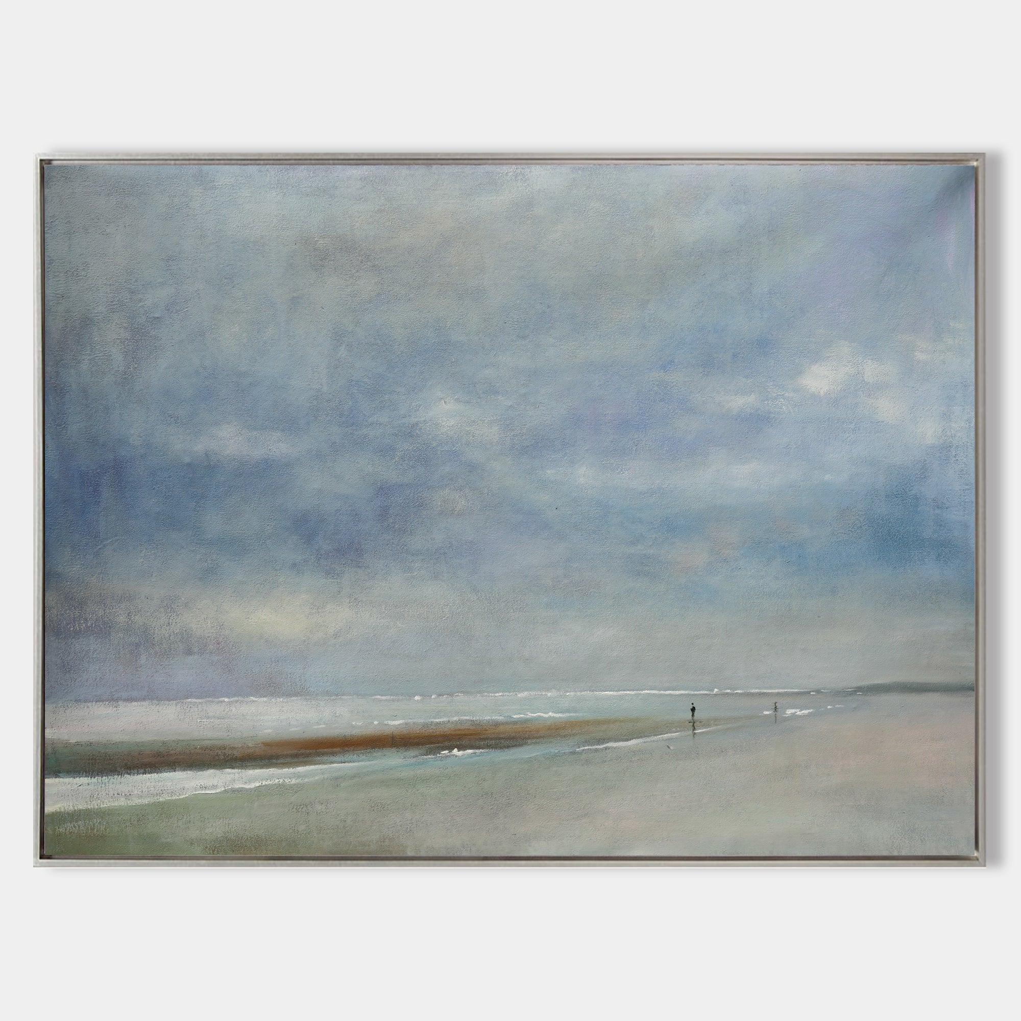 Misty Coastal Walk Abstract Painting Horizontal