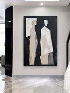Black And White Minimalist Abstract Figure Wall Art
