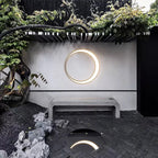 Ray Art Deco Ring Metal Lunar Glow Outdoor Wall Light