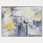Gray Yellow Oil Painting Hand Painted