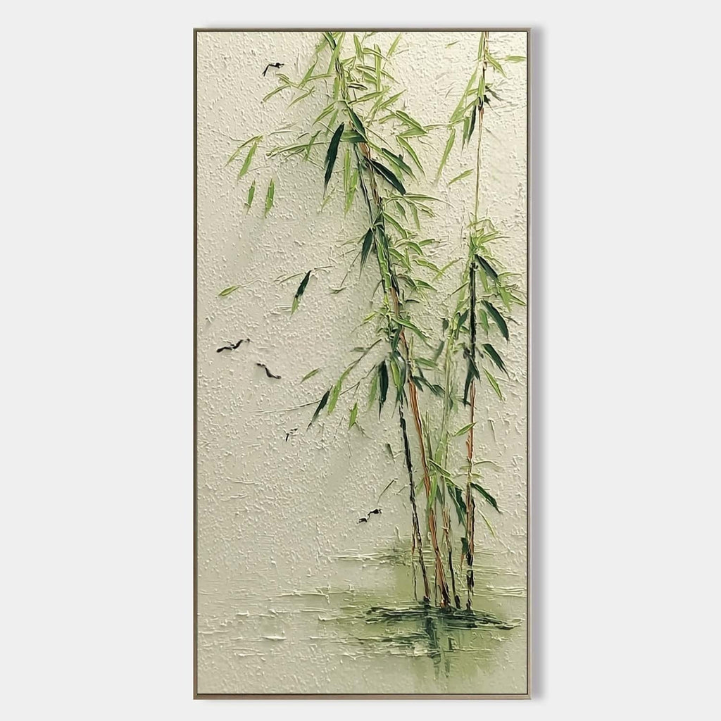 Oriental Weeping Bamboo 3D Impasto Painting