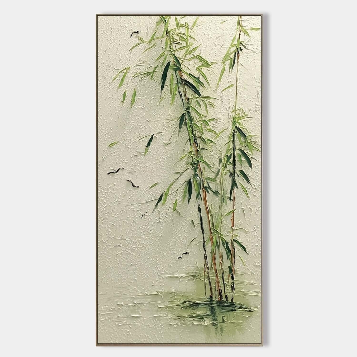 Oriental Weeping Bamboo 3D Impasto Painting