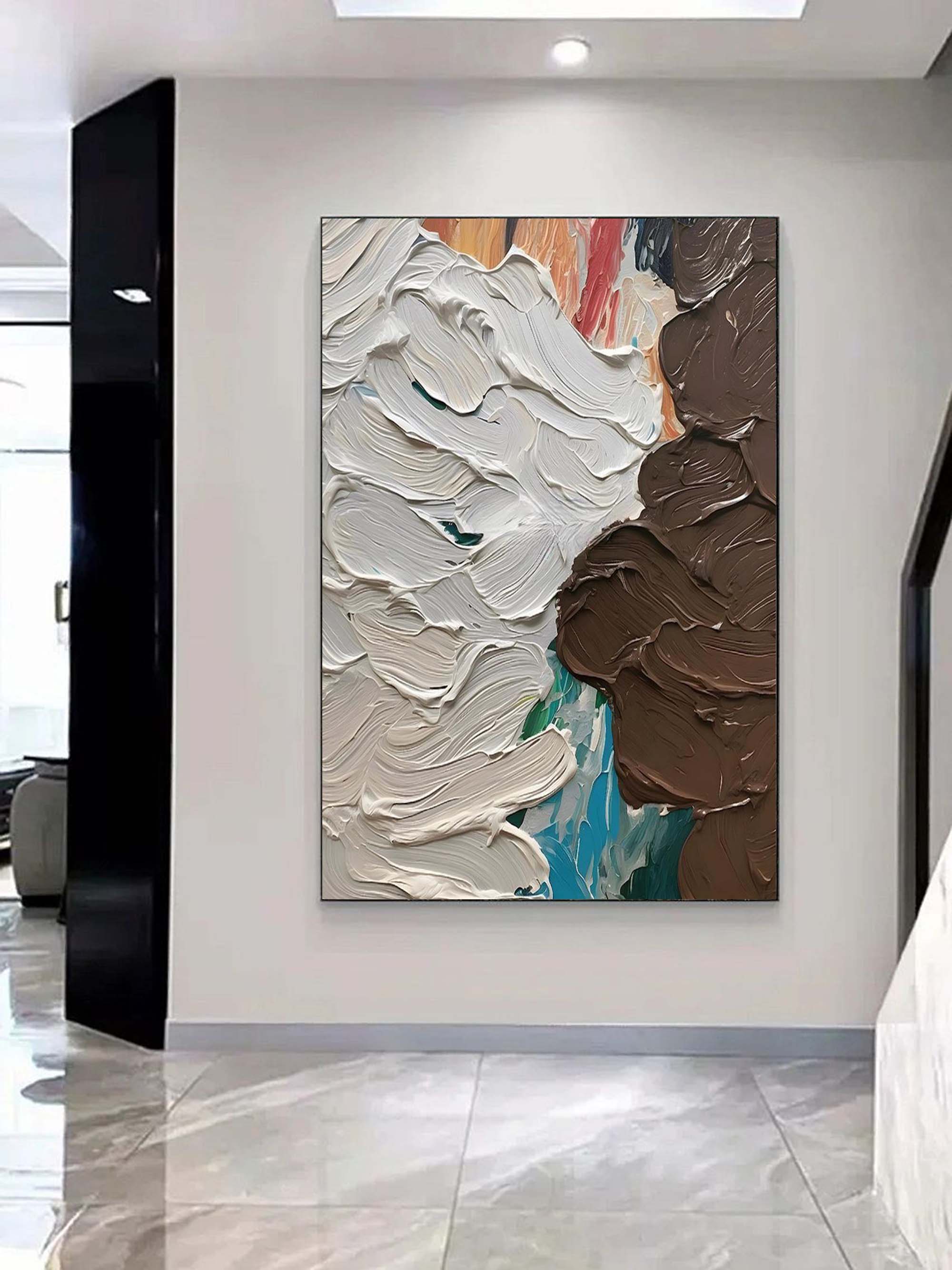 Wall Art Abstract Overlap Flowing Wabi-Sabi Linen