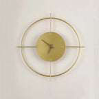 Glint Modern Clock Round Wall Lamp, Gold/Black