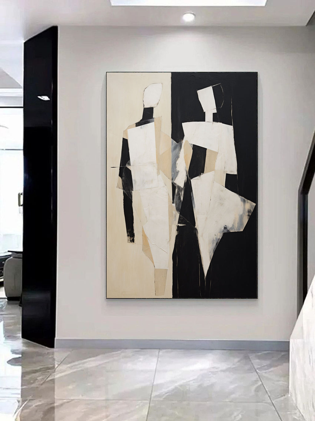 Abstract Couple Silhouette Painting