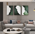 Set of 3 Green Textured Triptych Painting