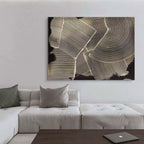 Geometric Line Texture Oil Painting Minimalist Black White