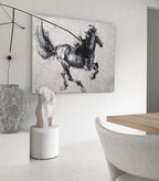 Monochrome Running Horse Oil Painting