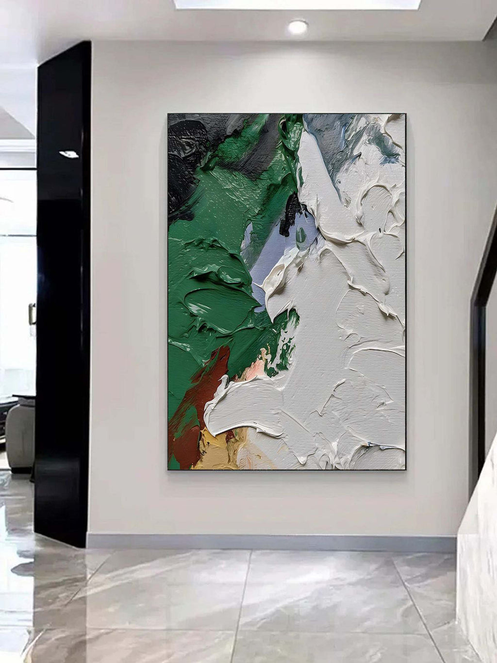Wall Art Abstract Bold Color Blocking Nature Forest Green