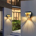 Laxor Waterproof Diamond Shape Metal/Crystal Outdoor Wall Lamp, Gold/Black