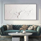 Pure White Textured Impasto Painting