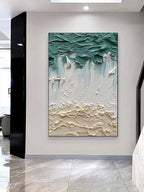 Textured Coastal Wave Impasto Painting