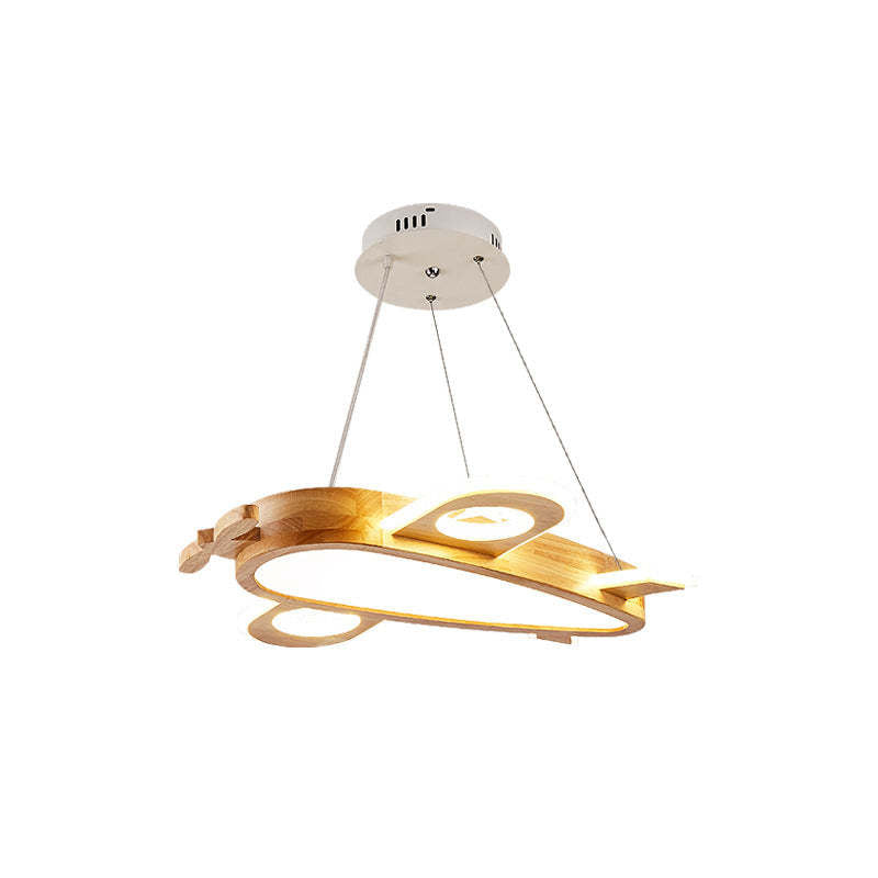 Arisha Modern Natural Creative DIY Children Airplane Shape Pendant Light ,Wood