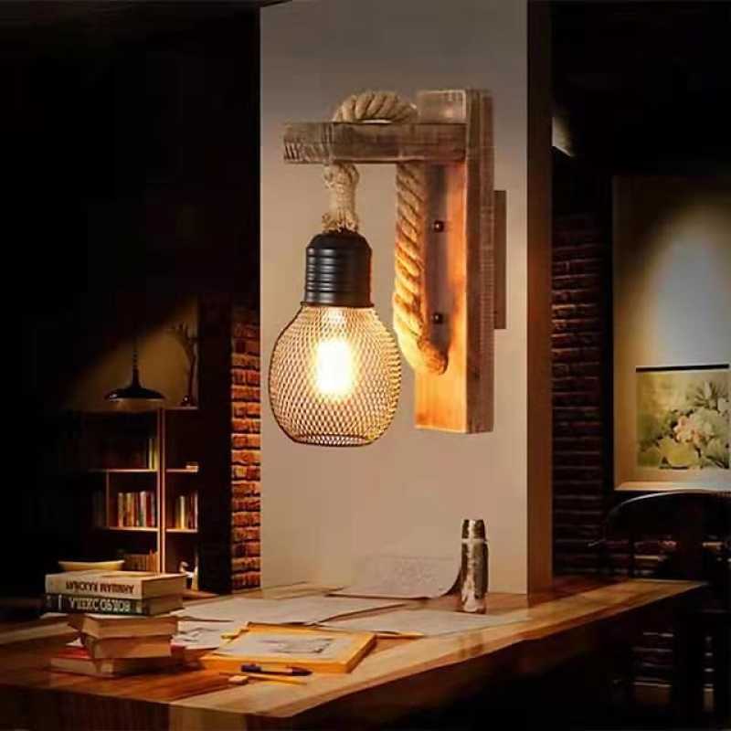 Silva Solid Wood Wall Lamp for Hallway & Living Room