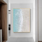 Textured Coastal Minimalist Art Turquoise Wave Sand