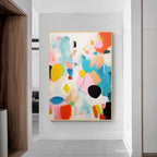 Playful Painting Colorful Shapes Modern Wall Art