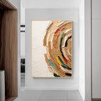 3D Textured Circular Painting Warm Neutrals