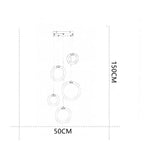 Arisha Minimalist Staircase Ring Metal Pendant Light