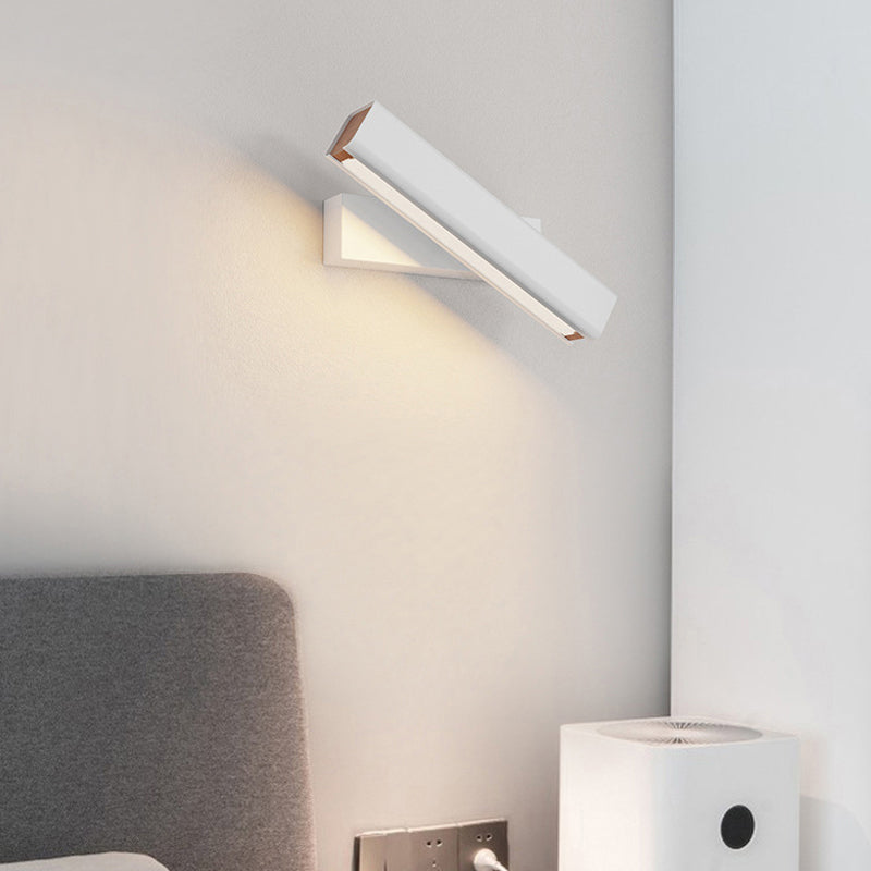 Orin Modern Rectangles Metal Rotatable Wall Lamp, Black/White