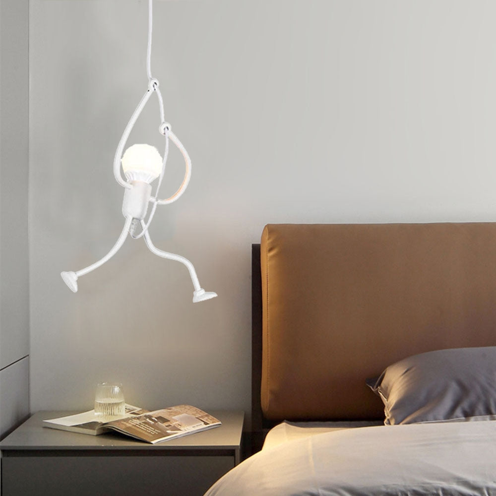 Miro Retro Modern Iron Man Pendant Light, Black