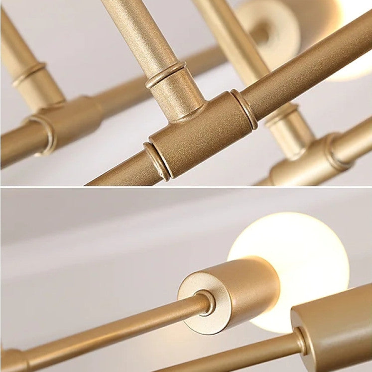 Lindsy Modern Flush Mount Ceiling Light, Gold & Black