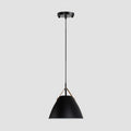 Valentina Modern Frisbee Shaped Metal Pendant Light, Black/White