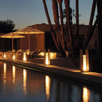 Ray Minimalist Cuboid Candle Solar Outdoor Floor Lamp Black