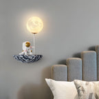 Aria Decorative Astronaut Glass/ Wall Lamp, White/Blue-White