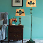 Eryn Floor Lamp Table Vintage, Metal/Resin, Green, Living Room