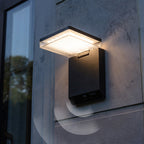 Ray Modern Minimalist Right-Angle Sensor Solar Waterproof Outdoor Wall Lamp, Black