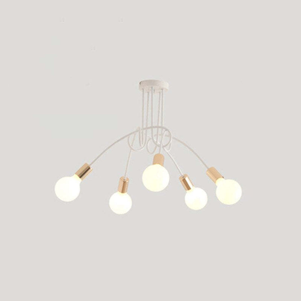Arisha Modern Linear Curve Metal Ceiling Light, Dining Room/Living Room