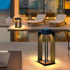 Ray Minimalist Cuboid Outdoor Floor Lamp, Hardwired, Black