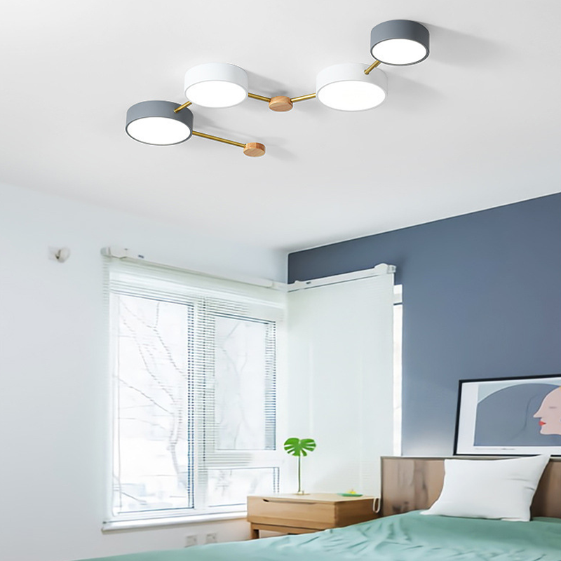 Arisha Modern LED Ceiling Light Log Living Room Bedroom White Grey