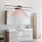 Arisha Minimalist Linear Metal Wall Lamp, Black/White, Bathroom