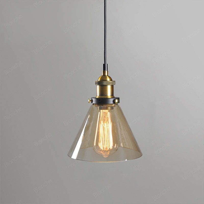 June Industrial Glass Pendant Light Clear/Amber/Smoke Grey