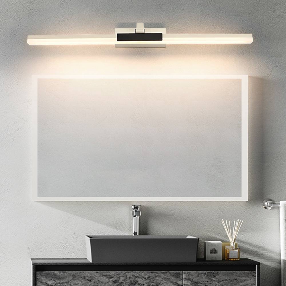 Arisha Modern Linear Mirror Front Metal Vanity Wall Lamp, Black/White