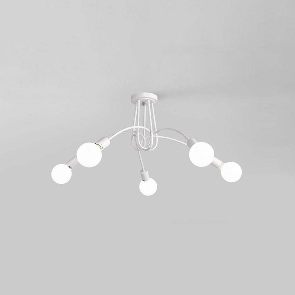 Arisha Modern Linear Curve Metal Ceiling Light, Dining Room/Living Room