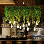 Ritta Natural Decorative Rectangular Plant Metal Pendant Light Green