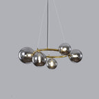 Valentina Modern Designe Wave Metal/Glass Pendant Light, White/Gold