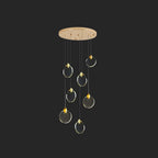 Kristy Luxury Circular Ripple Round Crystal Golden Chandelier