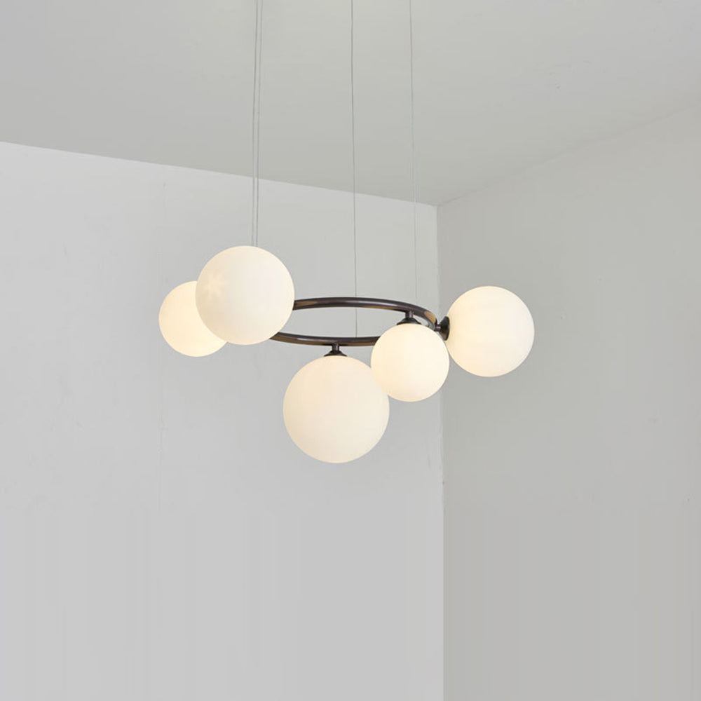 Valentina Modern Designe Wave Metal/Glass Pendant Light, White/Gold