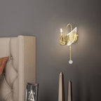 Arisha Art Deco Swan /Metal Wall Lamp, Gold/Rose Gold