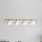 Valentina Pendant Light Cylinder Nordic, Bamboo, White/Green/Gray, Bedroom